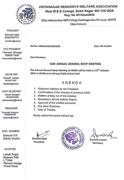 A.G.M - 23 Oct 2022 A.G.M - 23 Oct 2022