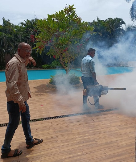 Anti-Mosquito fogging conducted in Vidyanagar by Panch Shri Santosh Desai Anti-Mosquito fogging conducted in Vidyanagar by Panch Shri Santosh Desai