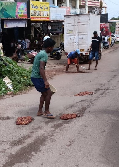 M.E.S College road repaired. M.E.S College road repaired.