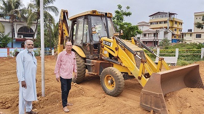 Leveling of park at Aman Colony