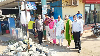 Illegal extension of shop removed Illegal extension of shop removed