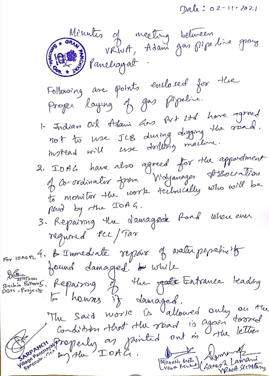 Meeting with gas pipeline contractor Meeting with gas pipeline contractor