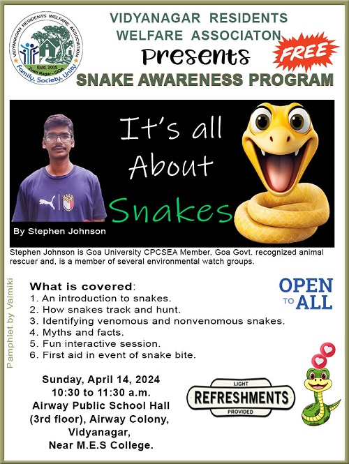 Program on snakes by Vidyanagar association with Stephen Johnson.