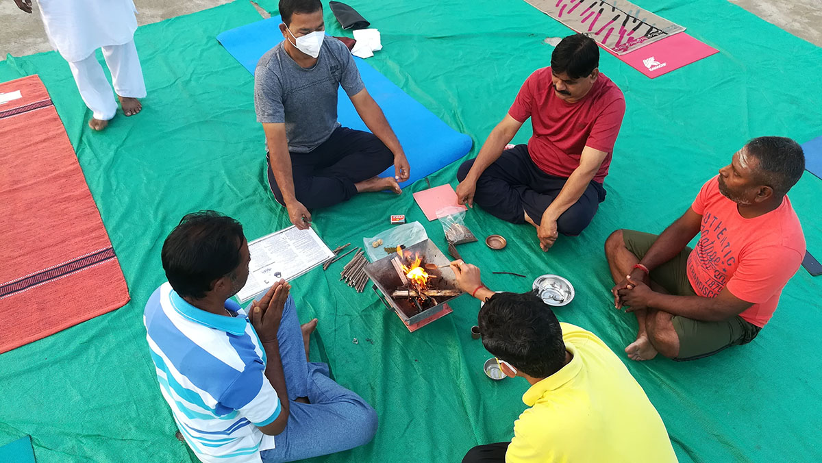 Final Day of Yoga included Yagnas.