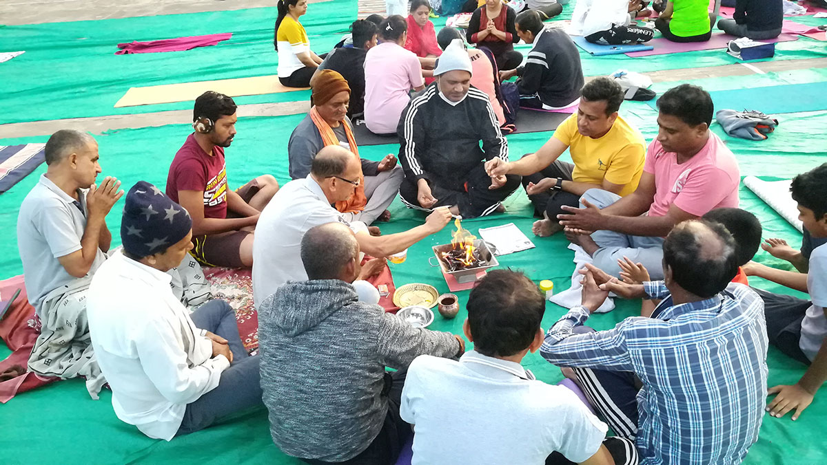 Final Day of Yoga included Yagnas.